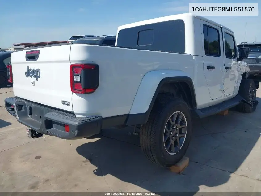 2021 Jeep Gladiator Overland 4X4 VIN: 1C6HJTFG8ML551570 Lot: 42229235