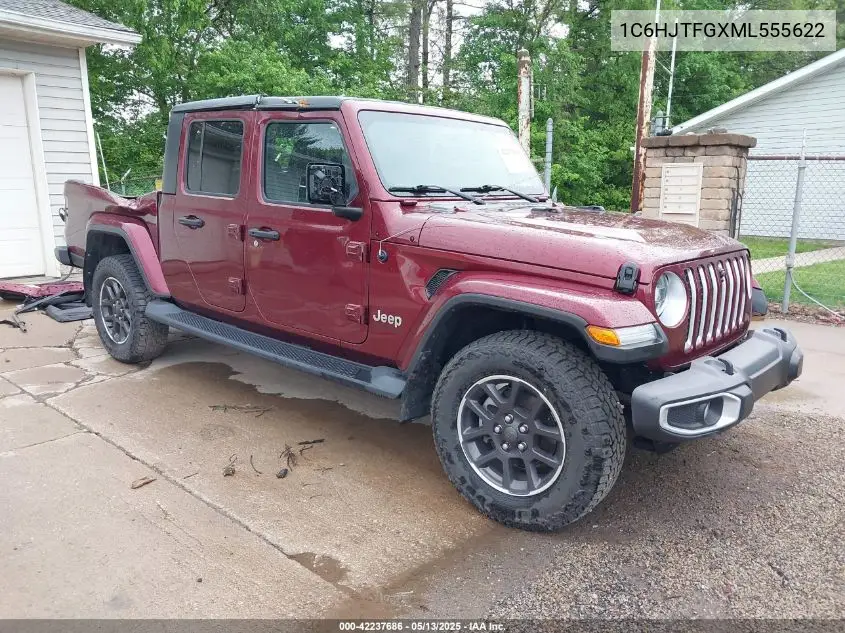 2021 Jeep Gladiator Overland 4X4 VIN: 1C6HJTFGXML555622 Lot: 42237686