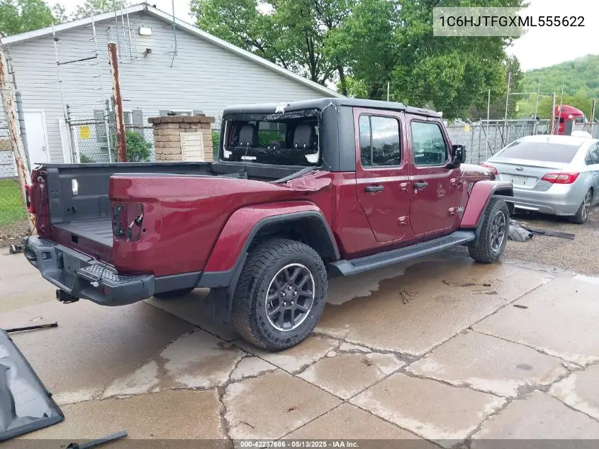 2021 Jeep Gladiator Overland 4X4 VIN: 1C6HJTFGXML555622 Lot: 42237686