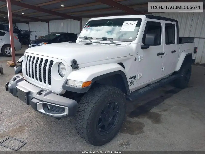 2021 Jeep Gladiator Sport S 4X4 VIN: 1C6HJTAG0ML505674 Lot: 42249317