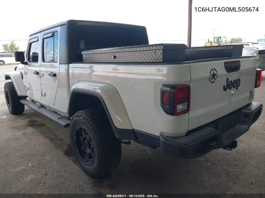 2021 Jeep Gladiator Sport S 4X4 VIN: 1C6HJTAG0ML505674 Lot: 42249317