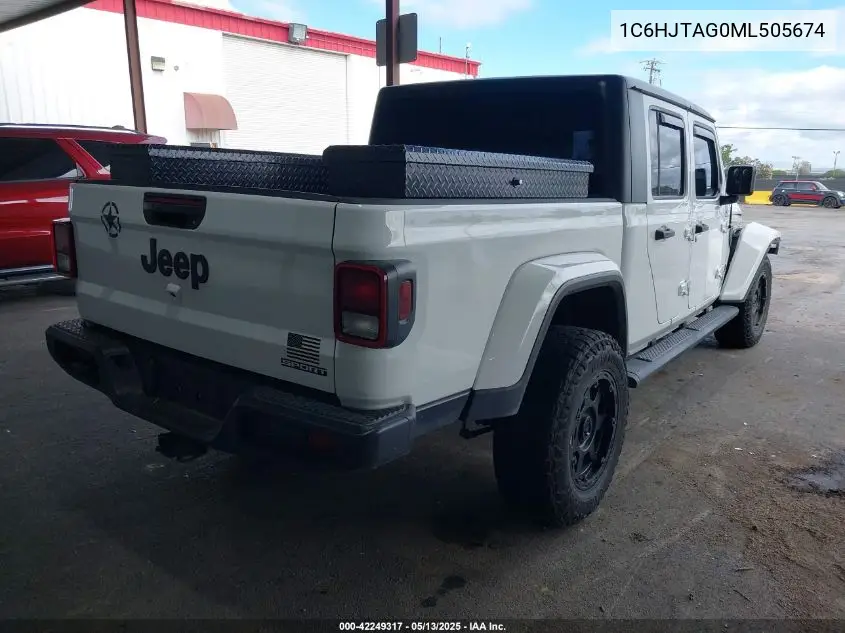 2021 Jeep Gladiator Sport S 4X4 VIN: 1C6HJTAG0ML505674 Lot: 42249317