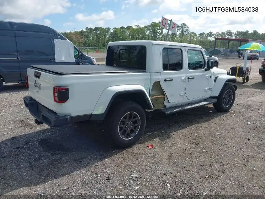 2021 Jeep Gladiator Overland 4X4 VIN: 1C6HJTFG3ML584038 Lot: 42634959