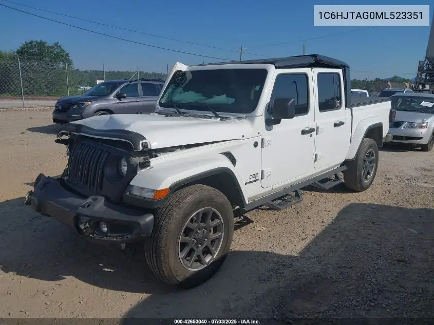 2021 Jeep Gladiator Sport VIN: 1C6HJTAG0ML523351 Lot: 42653040