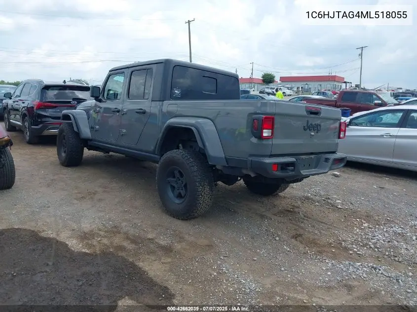 2021 Jeep Gladiator Willys 4X4 VIN: 1C6HJTAG4ML518055 Lot: 42662039