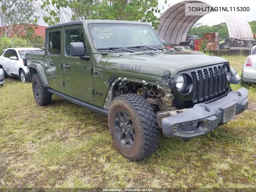2022 Jeep Gladiator Willys 4X4 VIN: 1C6HJTAG1NL115300 Lot: 42620027