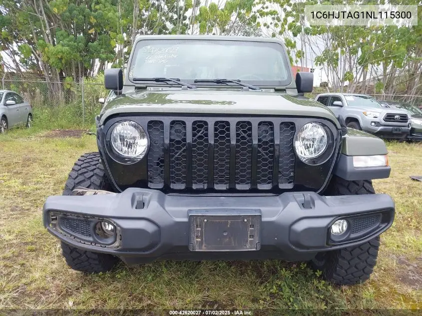 2022 Jeep Gladiator Willys 4X4 VIN: 1C6HJTAG1NL115300 Lot: 42620027
