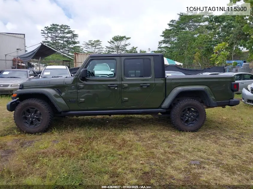 2022 Jeep Gladiator Willys 4X4 VIN: 1C6HJTAG1NL115300 Lot: 42620027