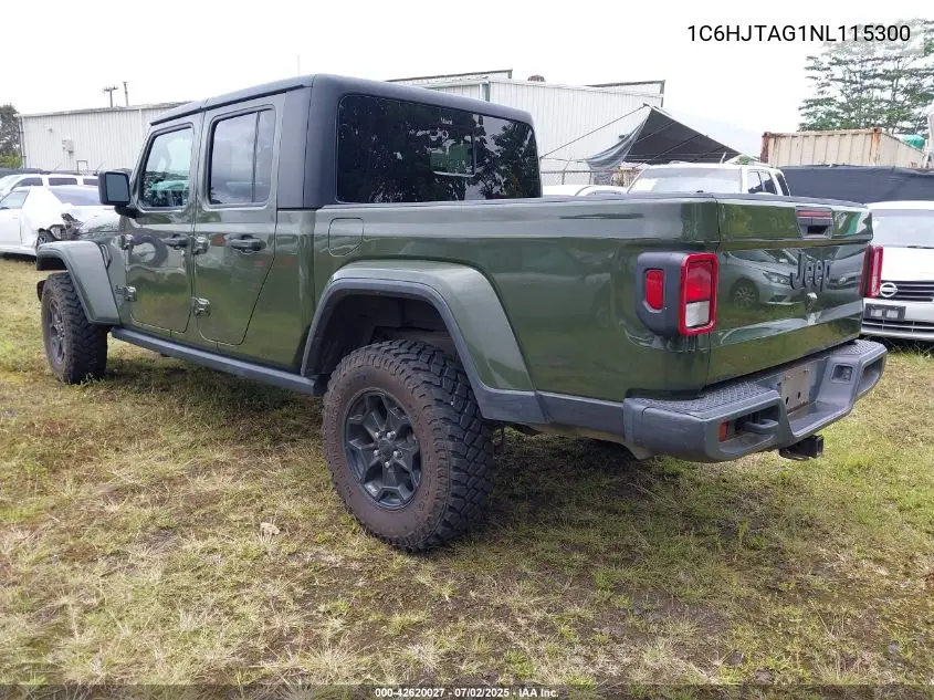 2022 Jeep Gladiator Willys 4X4 VIN: 1C6HJTAG1NL115300 Lot: 42620027