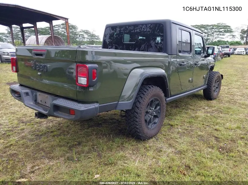 2022 Jeep Gladiator Willys 4X4 VIN: 1C6HJTAG1NL115300 Lot: 42620027