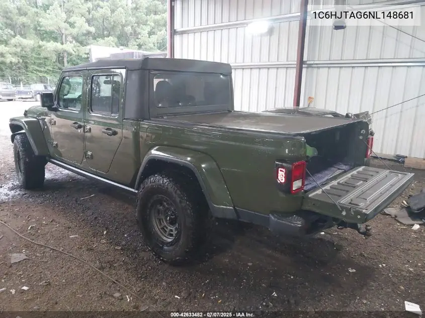 2022 Jeep Gladiator Willys Sport 4X4 VIN: 1C6HJTAG6NL148681 Lot: 42633482