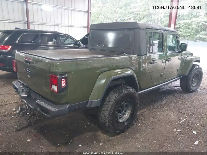 2022 Jeep Gladiator Willys Sport 4X4 VIN: 1C6HJTAG6NL148681 Lot: 42633482