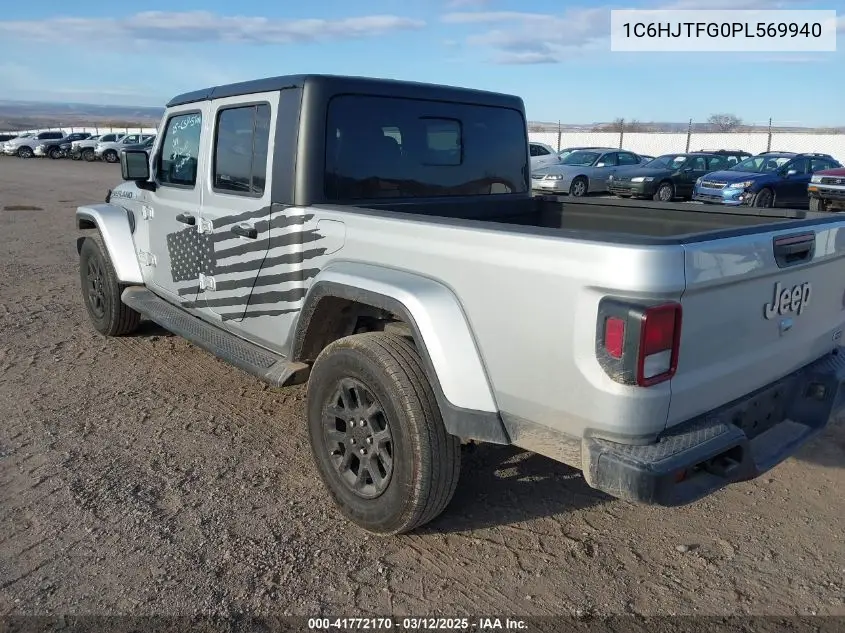 2023 Jeep Gladiator Overland 4X4 VIN: 1C6HJTFG0PL569940 Lot: 41772170