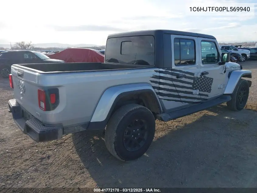 2023 Jeep Gladiator Overland 4X4 VIN: 1C6HJTFG0PL569940 Lot: 41772170