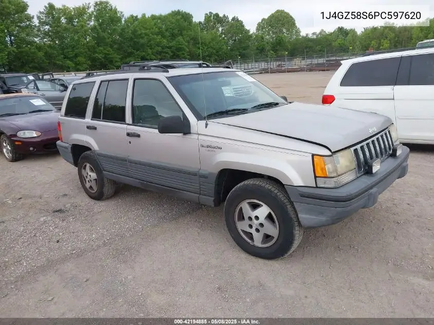 1993 Jeep Grand Cherokee Laredo VIN: 1J4GZ58S6PC597620 Lot: 42194885