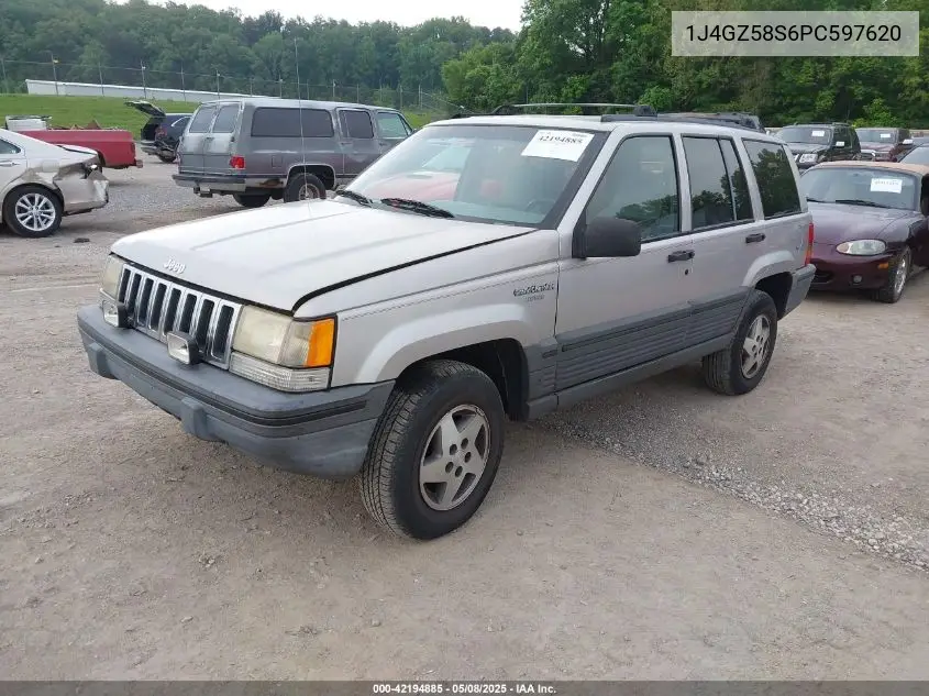 1993 Jeep Grand Cherokee Laredo VIN: 1J4GZ58S6PC597620 Lot: 42194885