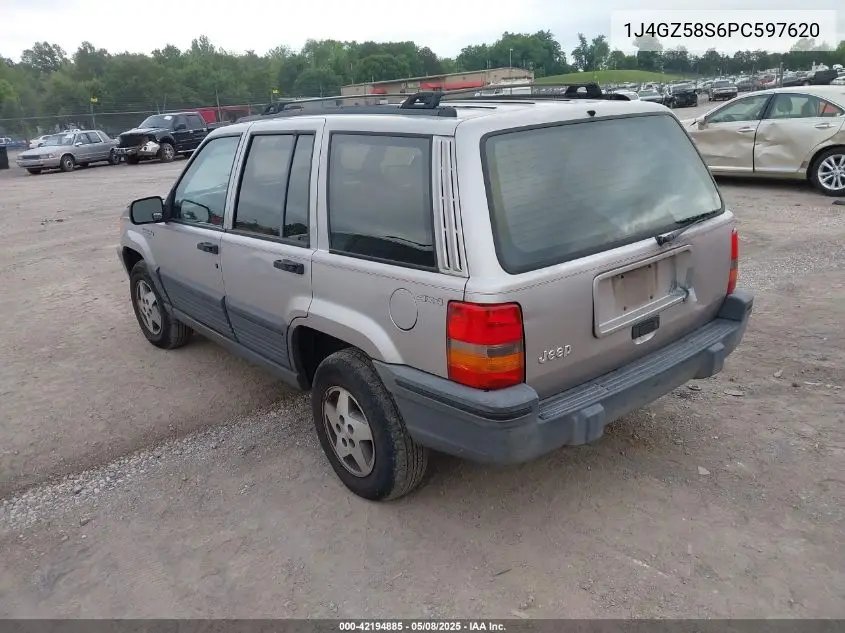 1993 Jeep Grand Cherokee Laredo VIN: 1J4GZ58S6PC597620 Lot: 42194885