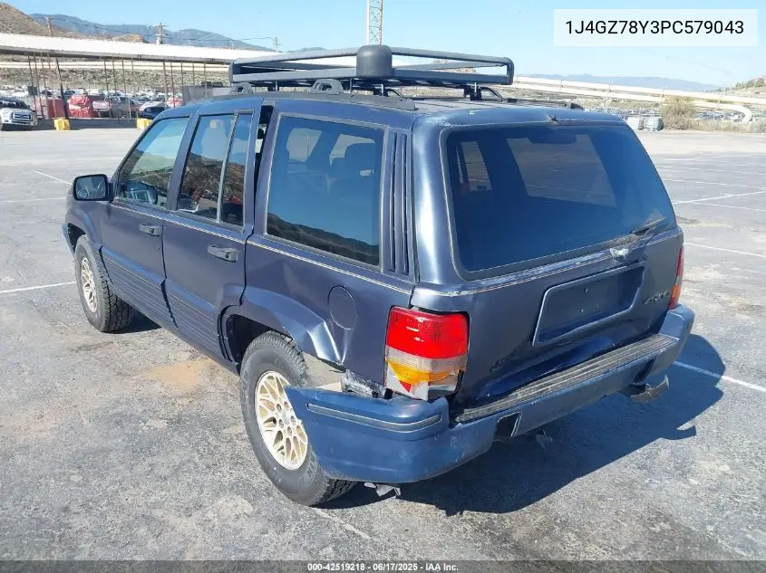 1993 Jeep Grand Cherokee Limited VIN: 1J4GZ78Y3PC579043 Lot: 42519218