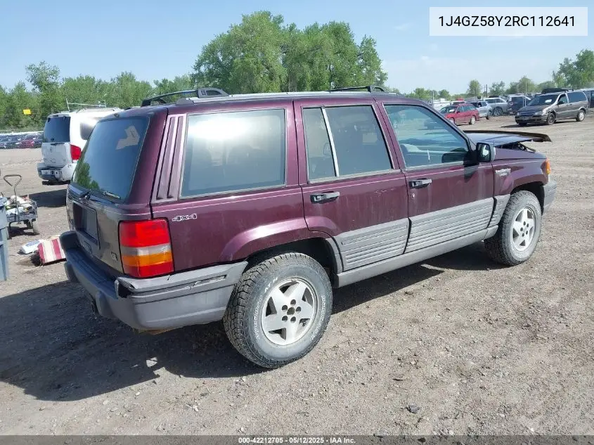 1994 Jeep Grand Cherokee Laredo VIN: 1J4GZ58Y2RC112641 Lot: 42212705