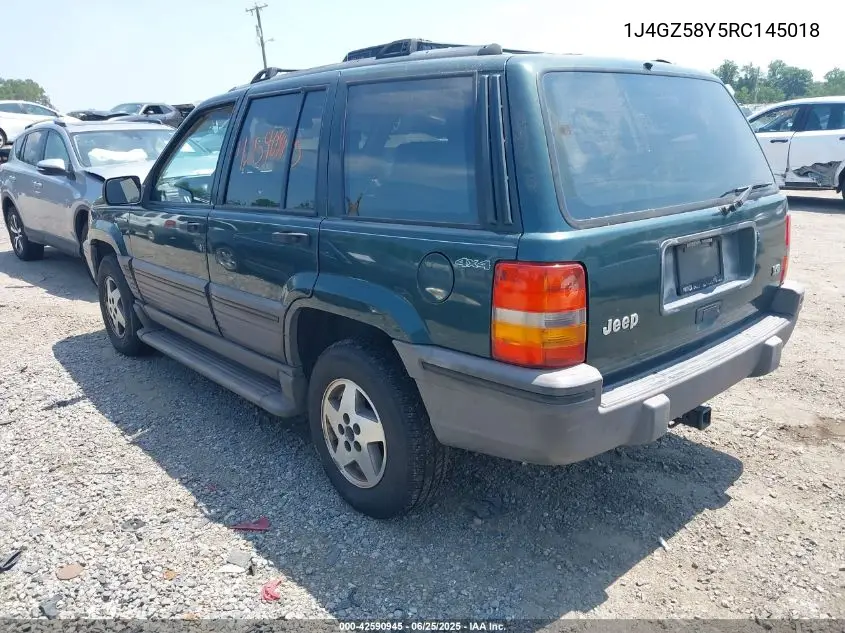 1994 Jeep Grand Cherokee Laredo VIN: 1J4GZ58Y5RC145018 Lot: 42590945