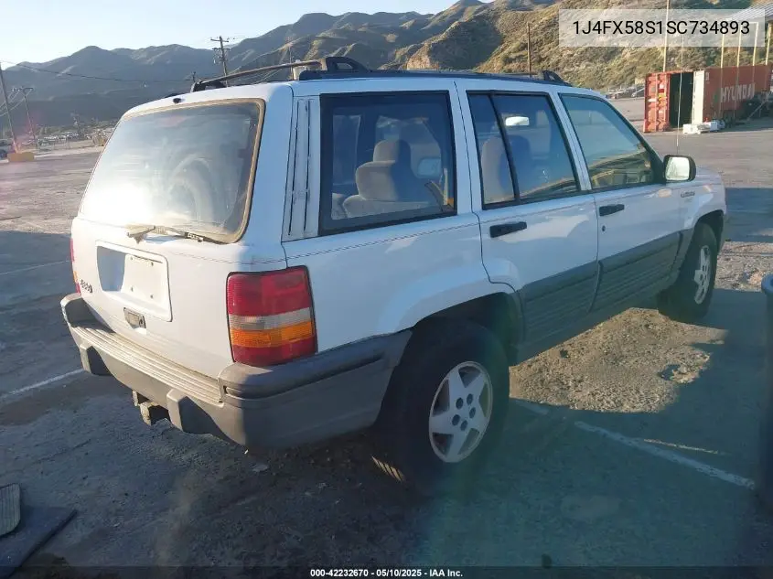 1995 Jeep Grand Cherokee Laredo VIN: 1J4FX58S1SC734893 Lot: 42232670