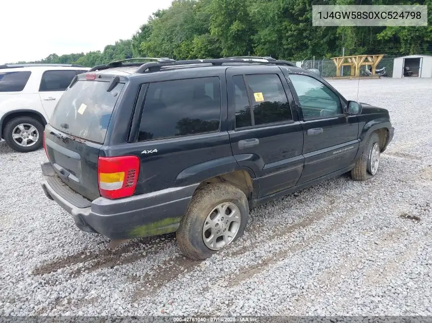 1999 Jeep Grand Cherokee Laredo VIN: 1J4GW58S0XC524798 Lot: 42761040