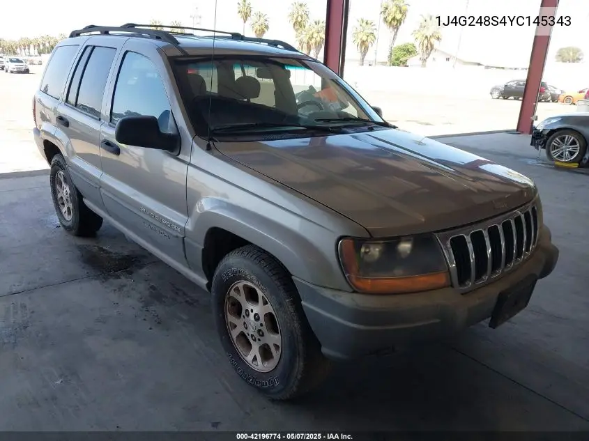 2000 Jeep Grand Cherokee Laredo VIN: 1J4G248S4YC145343 Lot: 42196774