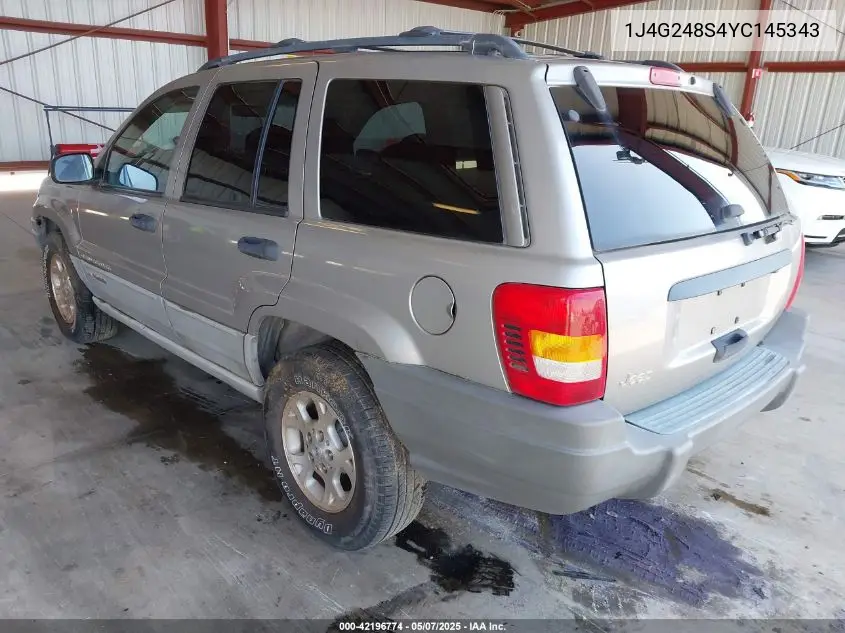 2000 Jeep Grand Cherokee Laredo VIN: 1J4G248S4YC145343 Lot: 42196774