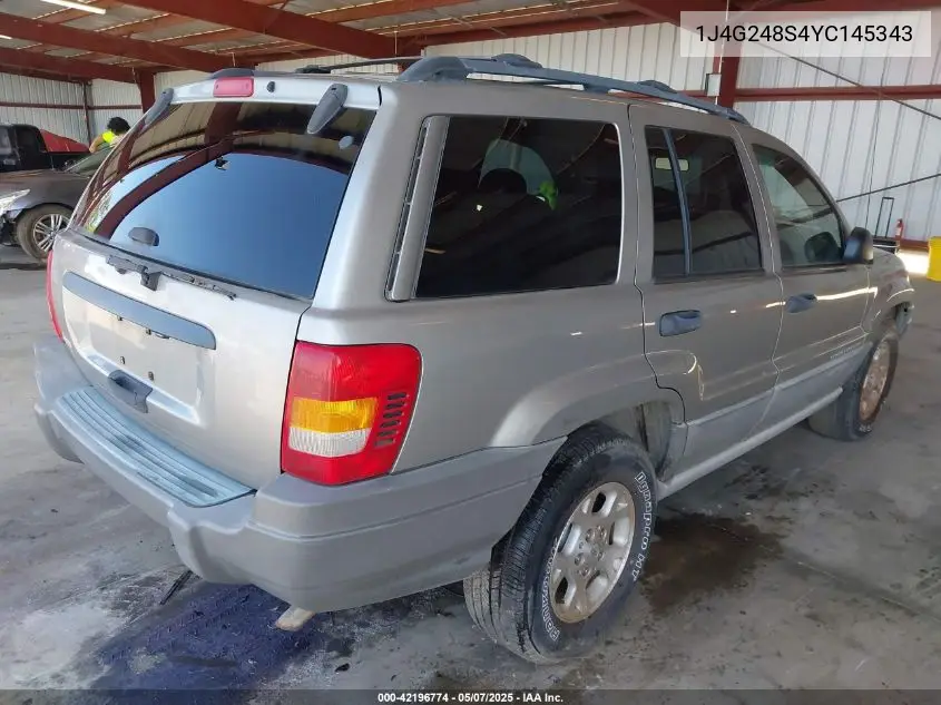 2000 Jeep Grand Cherokee Laredo VIN: 1J4G248S4YC145343 Lot: 42196774