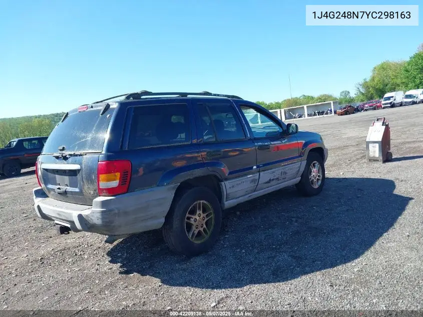 2000 Jeep Grand Cherokee Laredo VIN: 1J4G248N7YC298163 Lot: 42209138