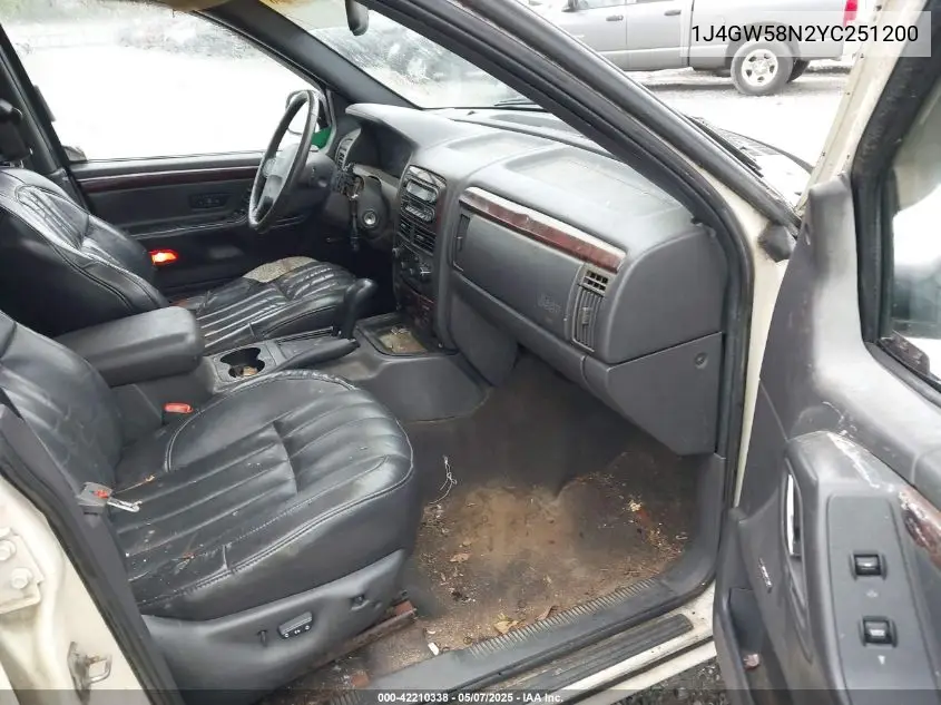 2000 Jeep Grand Cherokee Limited VIN: 1J4GW58N2YC251200 Lot: 42210338