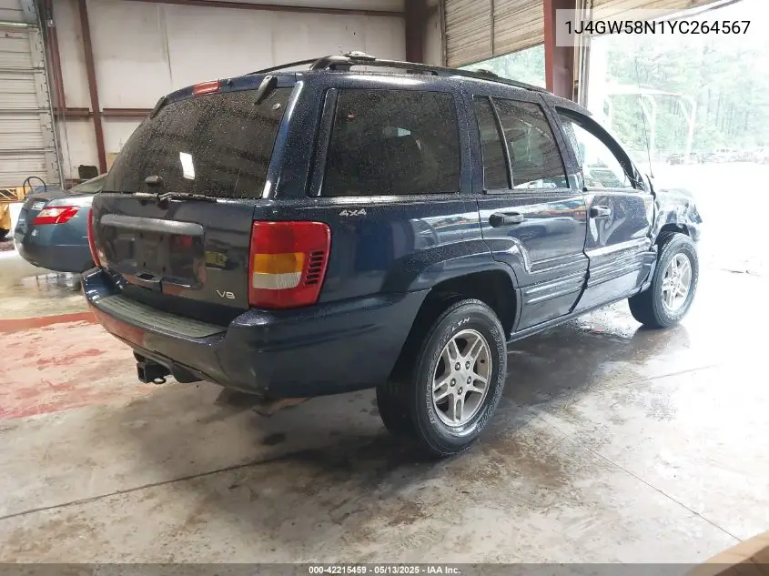 2000 Jeep Grand Cherokee Limited VIN: 1J4GW58N1YC264567 Lot: 42215459