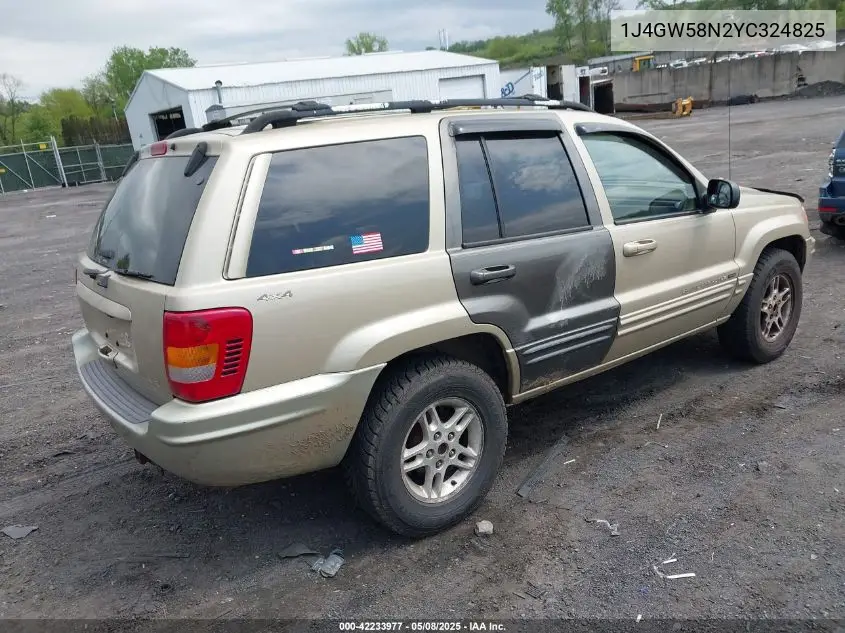2000 Jeep Grand Cherokee Limited VIN: 1J4GW58N2YC324825 Lot: 42233977