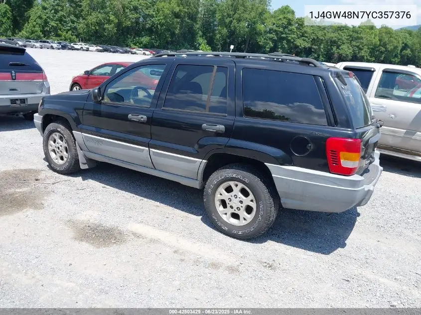 2000 Jeep Grand Cherokee Laredo VIN: 1J4GW48N7YC357376 Lot: 42503429