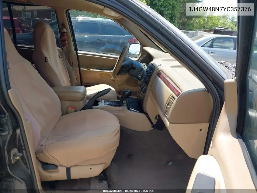 2000 Jeep Grand Cherokee Laredo VIN: 1J4GW48N7YC357376 Lot: 42503429