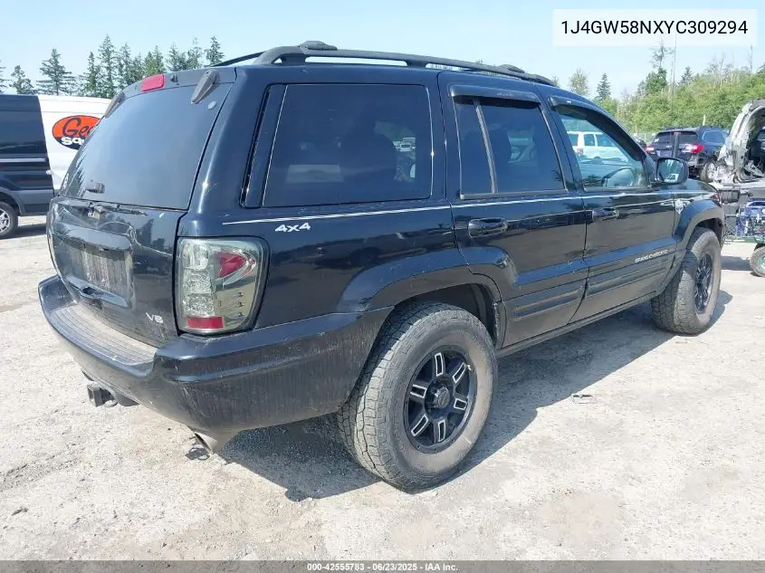 2000 Jeep Grand Cherokee Limited VIN: 1J4GW58NXYC309294 Lot: 42555783
