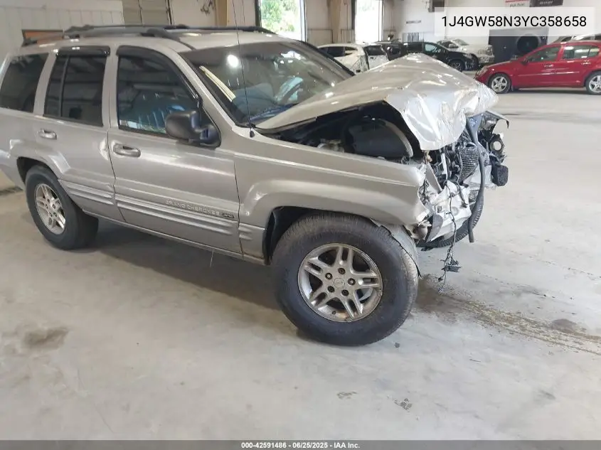 2000 Jeep Grand Cherokee Limited VIN: 1J4GW58N3YC358658 Lot: 42591486