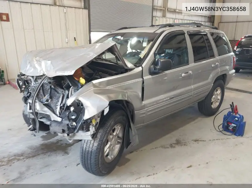 2000 Jeep Grand Cherokee Limited VIN: 1J4GW58N3YC358658 Lot: 42591486