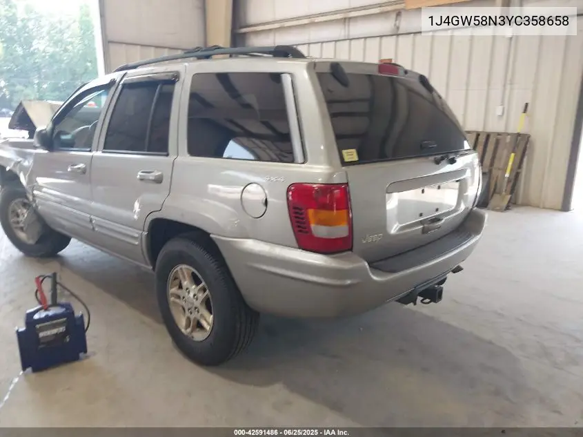 2000 Jeep Grand Cherokee Limited VIN: 1J4GW58N3YC358658 Lot: 42591486