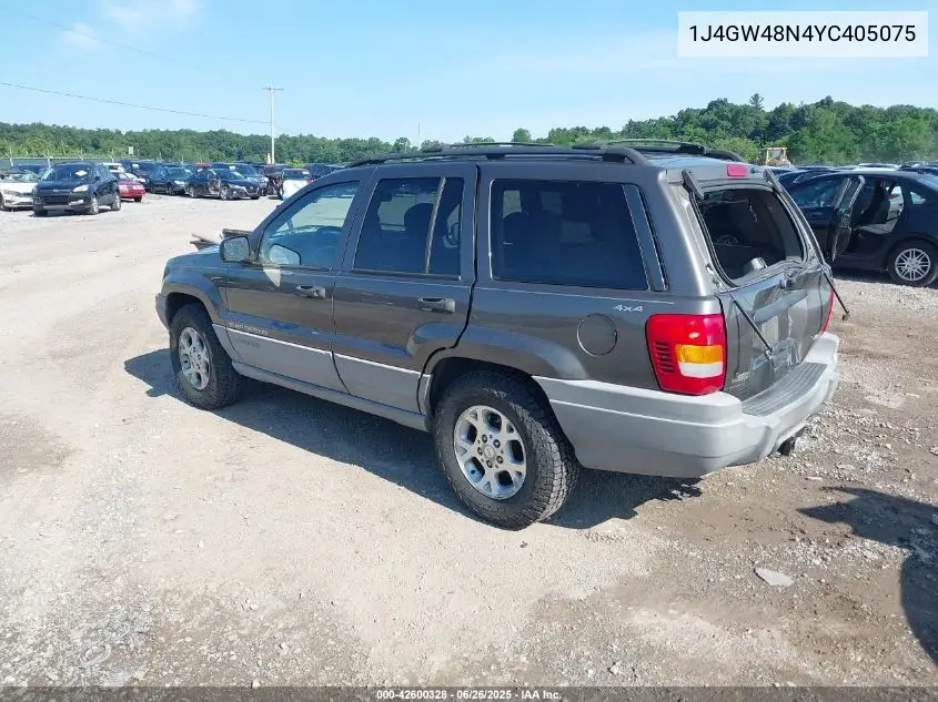 2000 Jeep Grand Cherokee Laredo VIN: 1J4GW48N4YC405075 Lot: 42600328