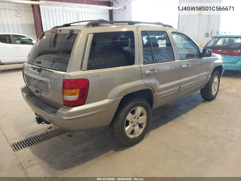 2001 Jeep Grand Cherokee Limited VIN: 1J4GW58S01C566671 Lot: 42193545