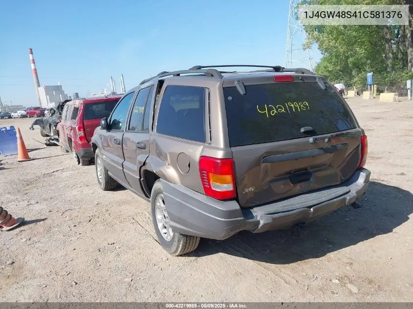 2001 Jeep Grand Cherokee Laredo VIN: 1J4GW48S41C581376 Lot: 42219989