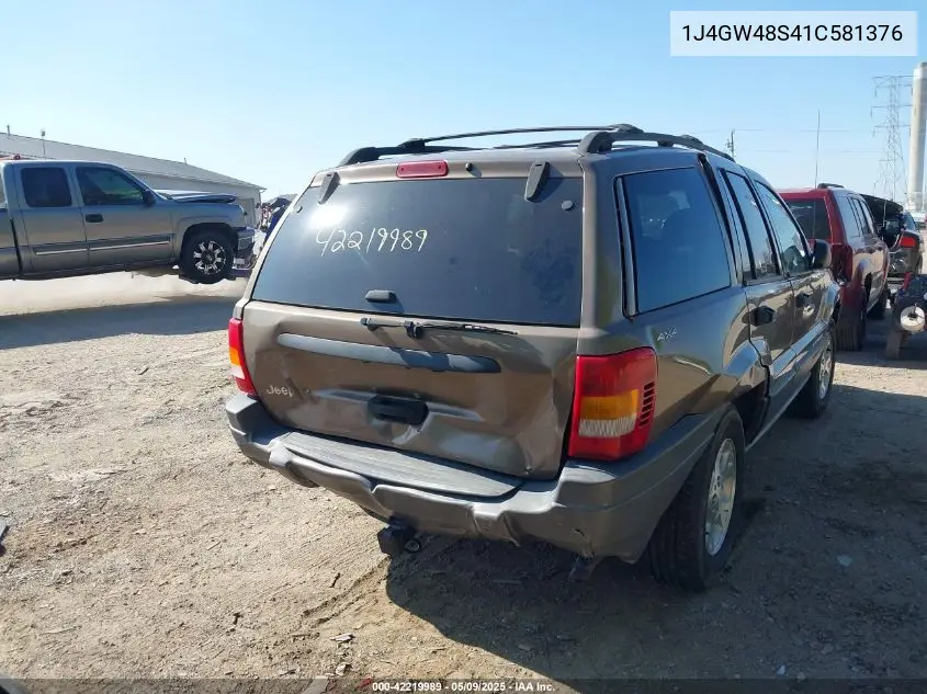 2001 Jeep Grand Cherokee Laredo VIN: 1J4GW48S41C581376 Lot: 42219989