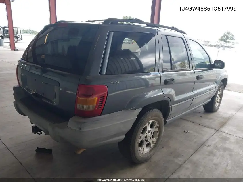 2001 Jeep Grand Cherokee Laredo VIN: 1J4GW48S61C517999 Lot: 42246110