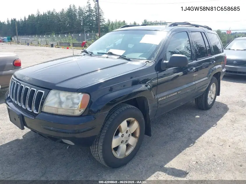 2001 Jeep Grand Cherokee Limited VIN: 1J4GW58N81C658685 Lot: 42596649