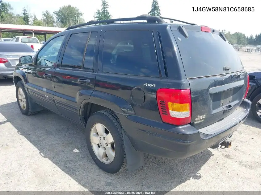 2001 Jeep Grand Cherokee Limited VIN: 1J4GW58N81C658685 Lot: 42596649