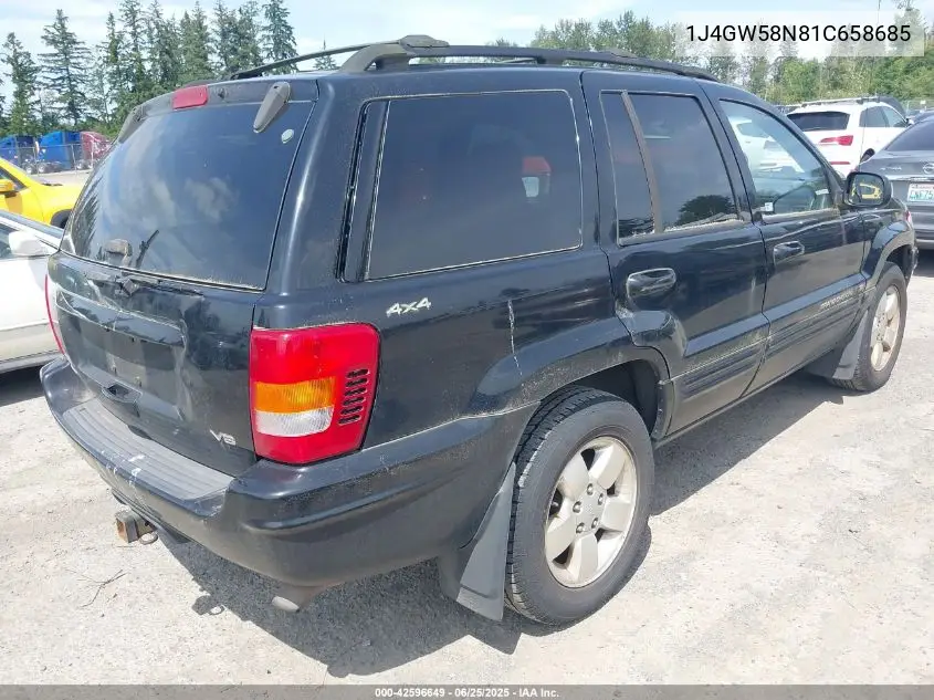 2001 Jeep Grand Cherokee Limited VIN: 1J4GW58N81C658685 Lot: 42596649
