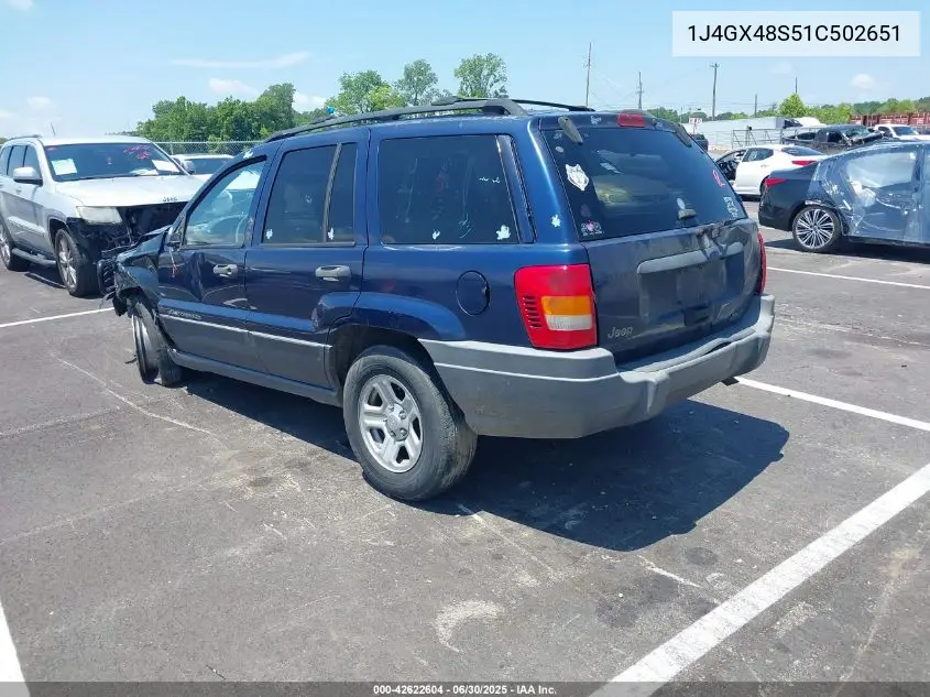 2001 Jeep Grand Cherokee Laredo VIN: 1J4GX48S51C502651 Lot: 42622604