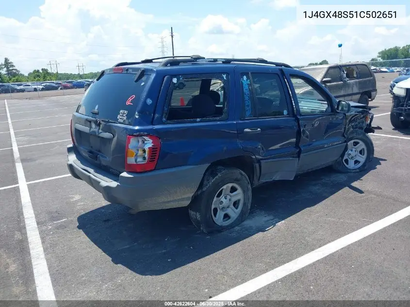 2001 Jeep Grand Cherokee Laredo VIN: 1J4GX48S51C502651 Lot: 42622604