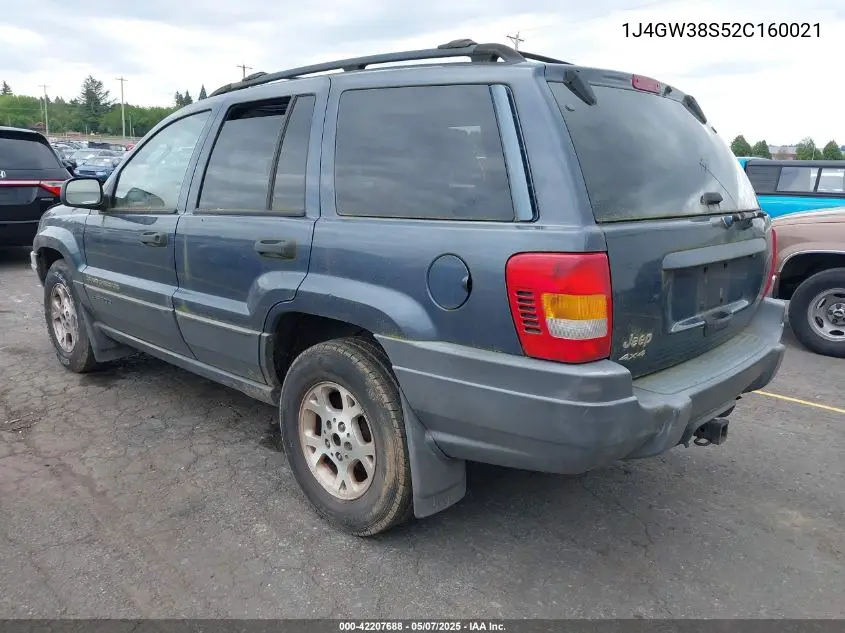 2002 Jeep Grand Cherokee Sport VIN: 1J4GW38S52C160021 Lot: 42207688